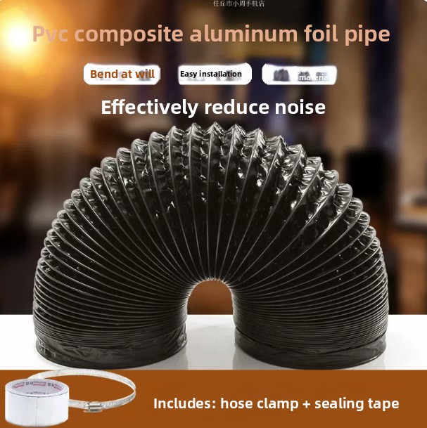 Commercial Kitchen Vent Hood - 120-160mm Flexible Aluminum Foil Duct for