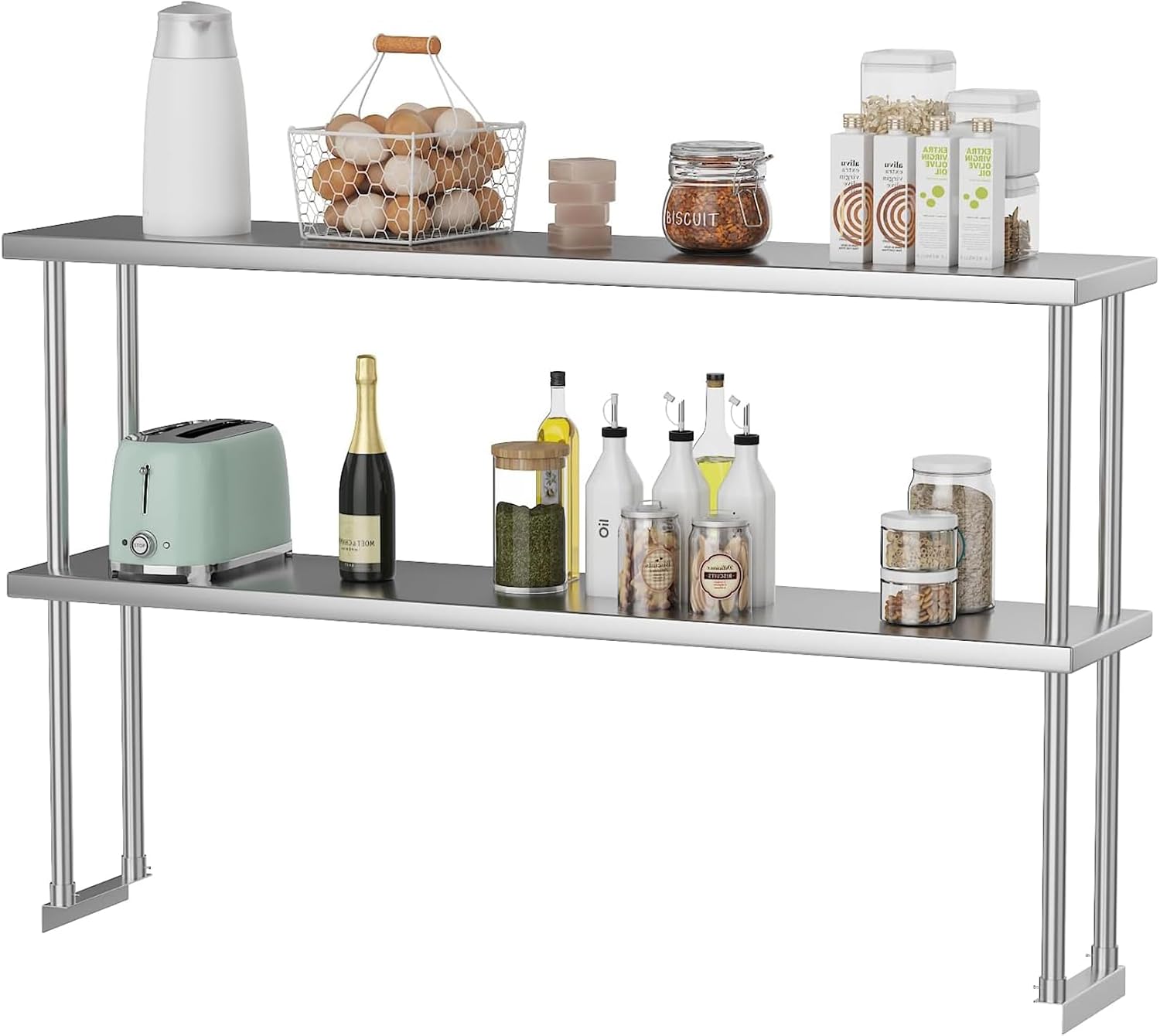 Stainless Double Shelf Storage - Commercial Kitchen Prep Table With Storage recension och pris