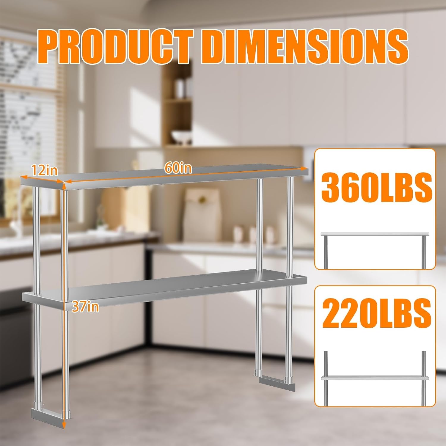 Stainless Double Shelf Storage - Commercial Kitchen Prep Table With Storage recension och pris