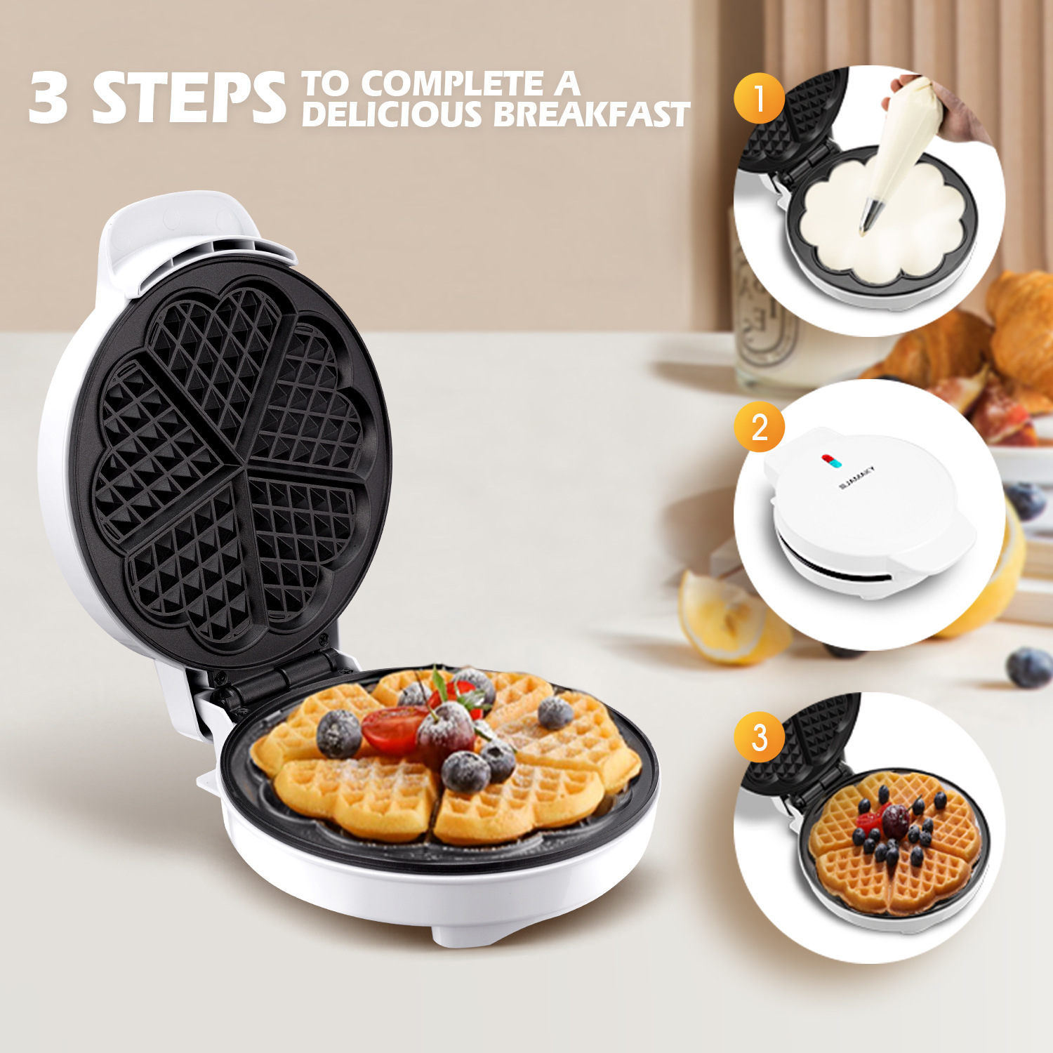 Breakfast Waffle Molds Egg Cak - Waffle Maker Commercial recension och pris