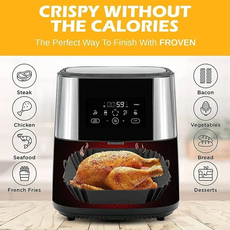 1PC Silicone Air Fryer Basket, - Commercial Kitchen Pots And Pans recension och pris