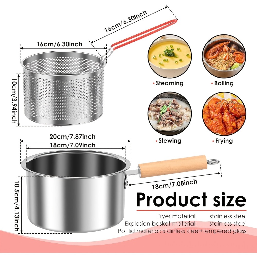 2.5L stainless steel deep frye - Commercial Kitchen Pots And Pans recension och pris