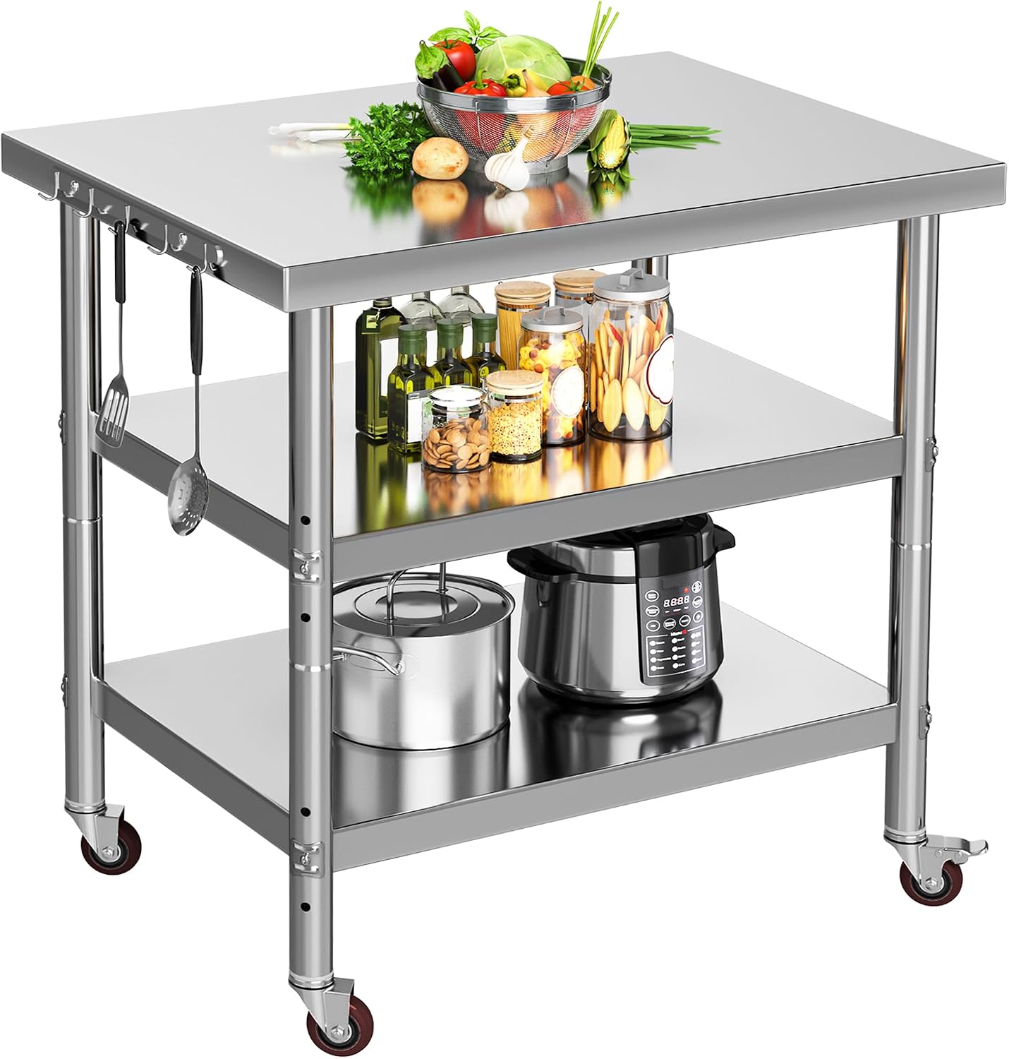 Stainless Steel Food Prep Tabl - Commercial Kitchen Prep Table With Storage recension och pris