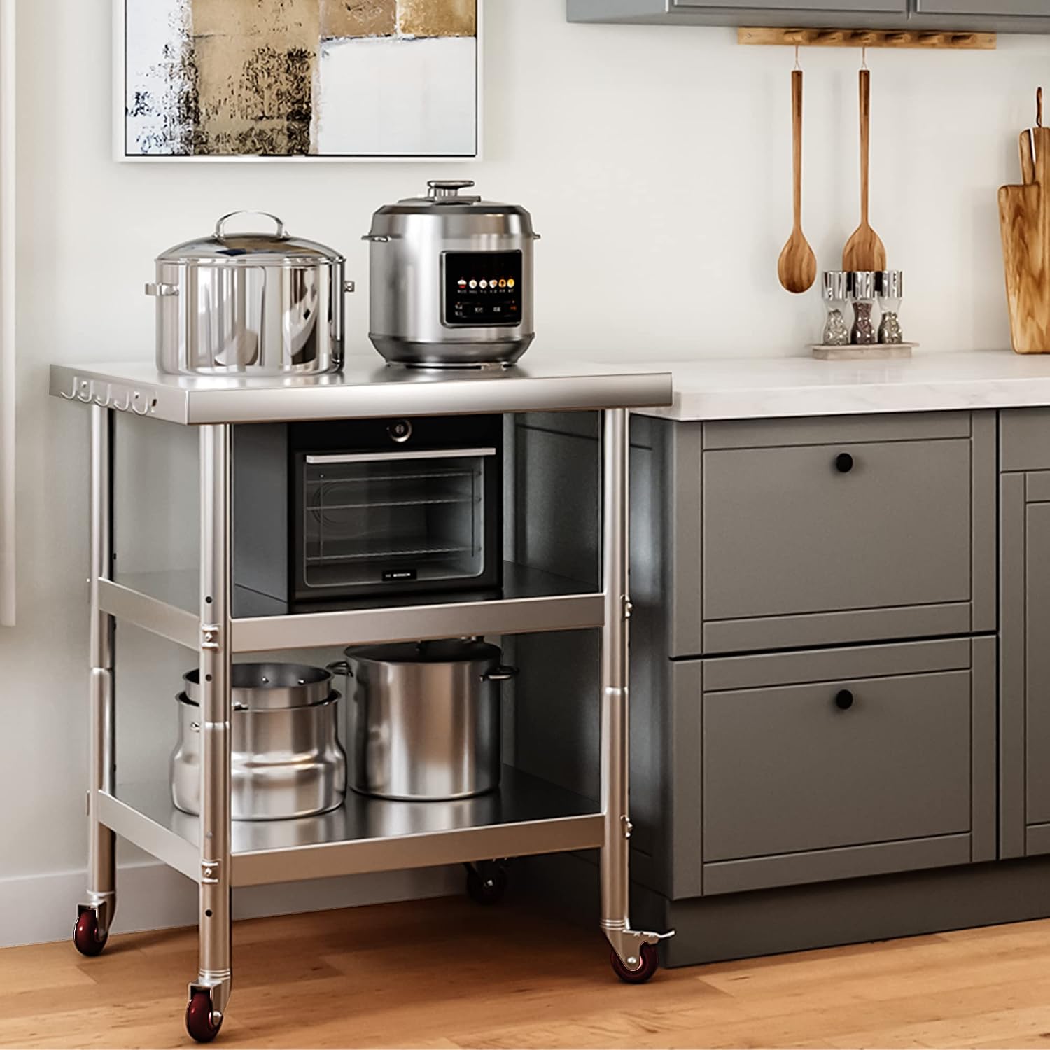 Stainless Steel Food Prep Tabl - Commercial Kitchen Prep Table With Storage recension och pris