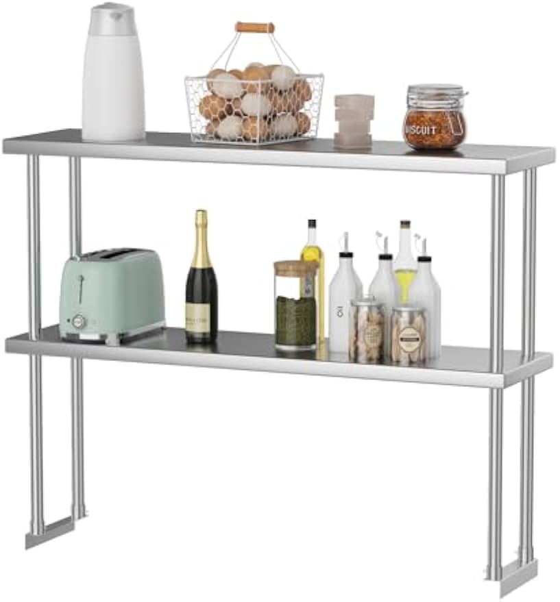 Stainless Steel Double Tier Ov - Commercial Kitchen Prep Table With Storage recension och pris
