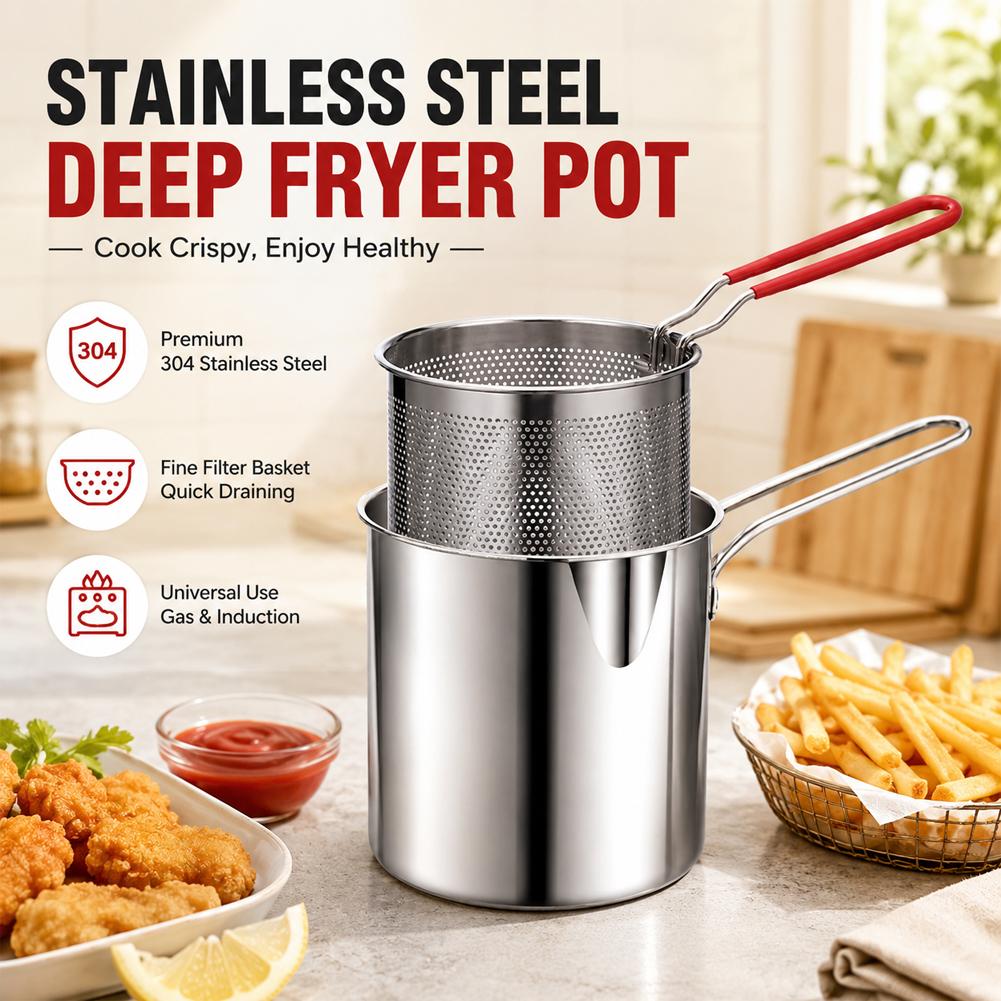 Stainless Steel Deep Fryer Pot - Commercial Kitchen Pots And Pans recension och pris